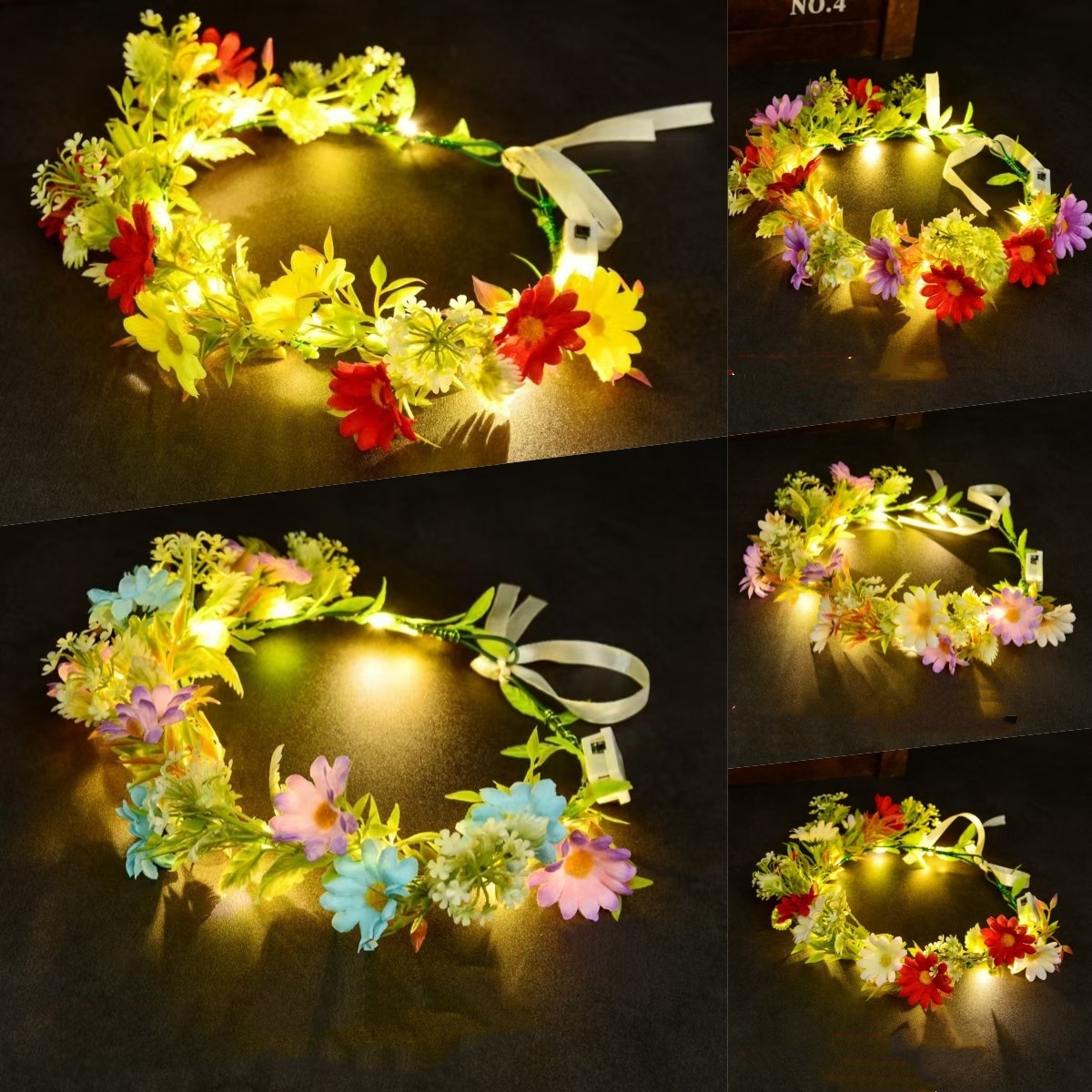 Photography Lighting Devices - LED Light Up Flower Crown Headband