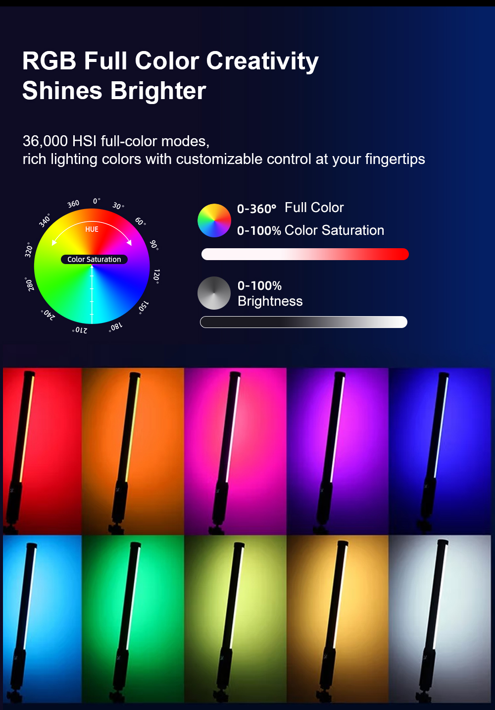 LUXCEO P300 RGB Tube 5W 380LM  - đánh giá và giá Torjim Rgb Photography Video Lighting