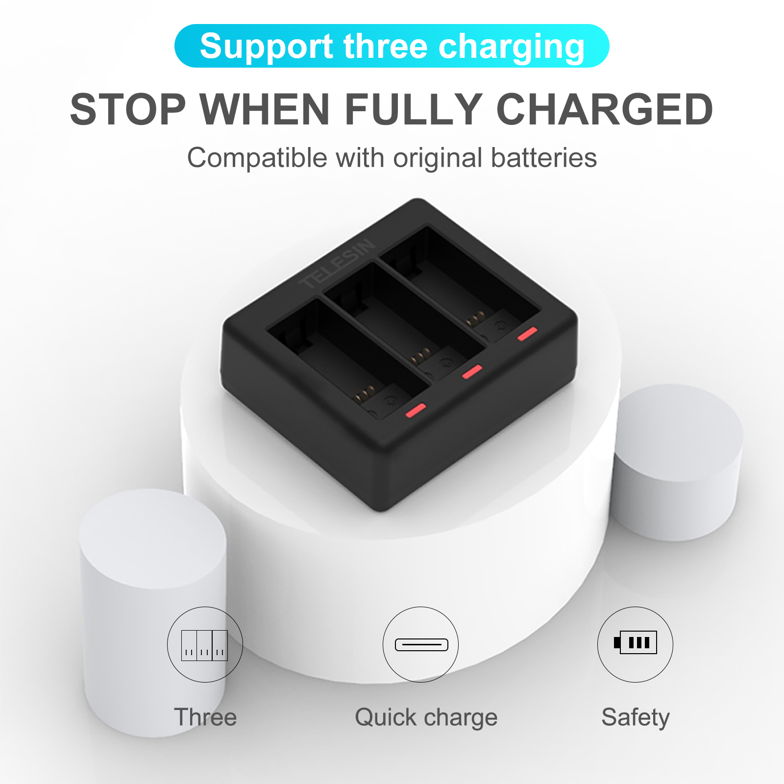 TELESIN 3 Ways Battery Charger - đánh giá và giá Iris Photography Led Lighting Pack